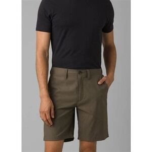 PrAna Men's Alameda Khaki Chino Shorts Size 38W 9 Inch Breathable UPF 50+ Travel